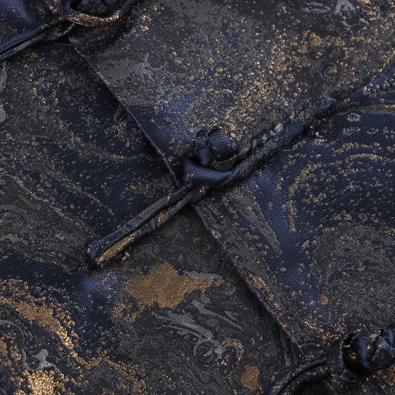 唐装男秋新款中国风中式复古改良盘扣立领上衣鎏金提花国潮外套男,淘宝优惠券,粉丝福利购,淘宝优惠卷