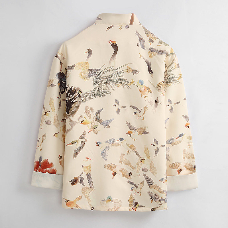 春季中国风唐装外套男春款新款改良长袖外套原创盘扣百鸟印花上衣,淘宝优惠券,粉丝福利购,淘宝优惠卷