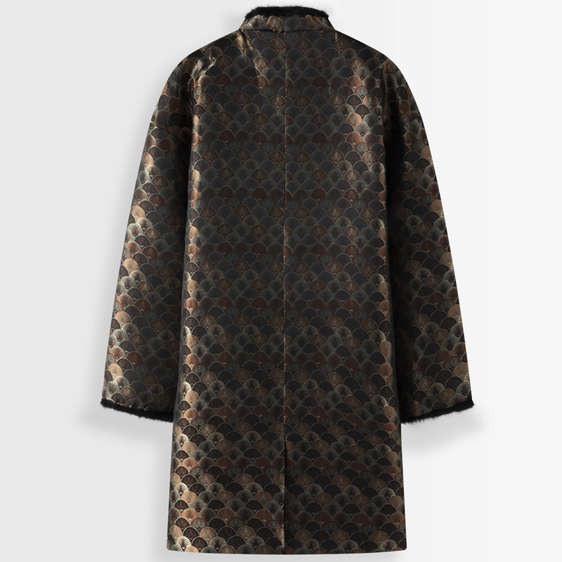 冬季唐装棉服大衣男外套中长款龙鳞提花中国风立领加绒加厚棉衣男,淘宝优惠券,粉丝福利购,淘宝优惠卷