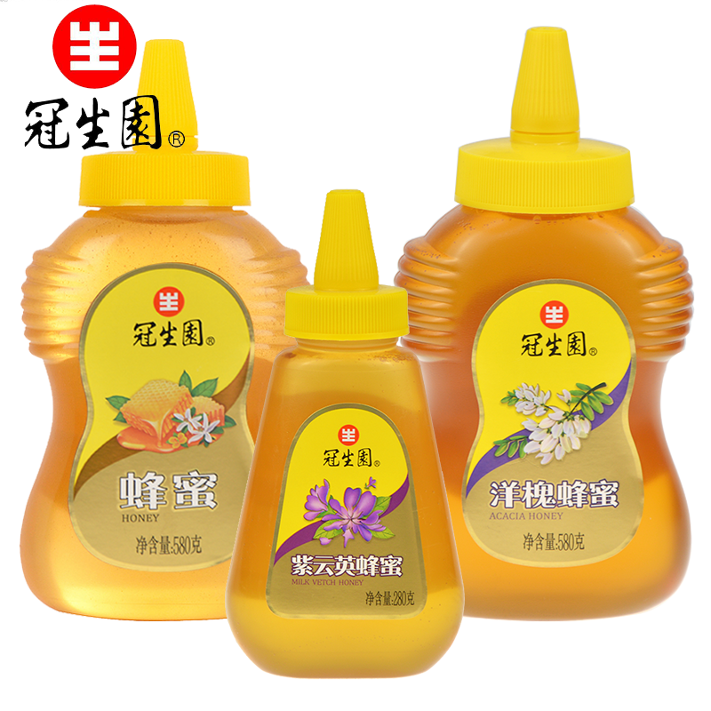 冠生园洋槐蜂蜜纯蜂蜜制品紫云英椴树蜂蜜蜂制品冲柚子茶花茶580g-图0