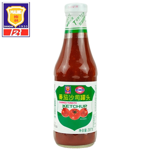 梅林番茄沙司罐头面酱调料拌面薯条寿司番茄酱家用烘培397g*2瓶装