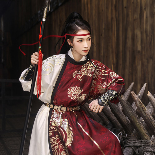 【正版授权】剑网3X汉尚华莲天策衍生汉服男女款任驰骋圆领袍春秋 - 图1