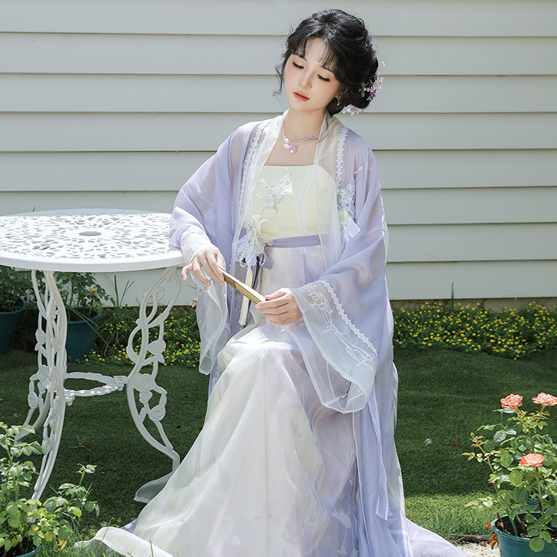 汉尚华莲[紫兰烟]改良汉服女国风汉元素宋制长衫吊带连衣裙日常夏,淘宝优惠券,粉丝福利购,淘宝优惠卷