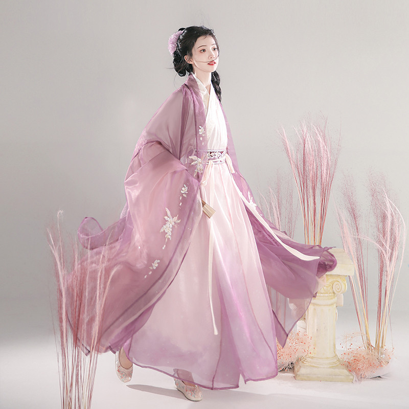 汉尚华莲原创汉服女[梅染清霜]大袖衫改良直裾清冷感三件套装,淘宝优惠券,粉丝福利购,淘宝优惠卷