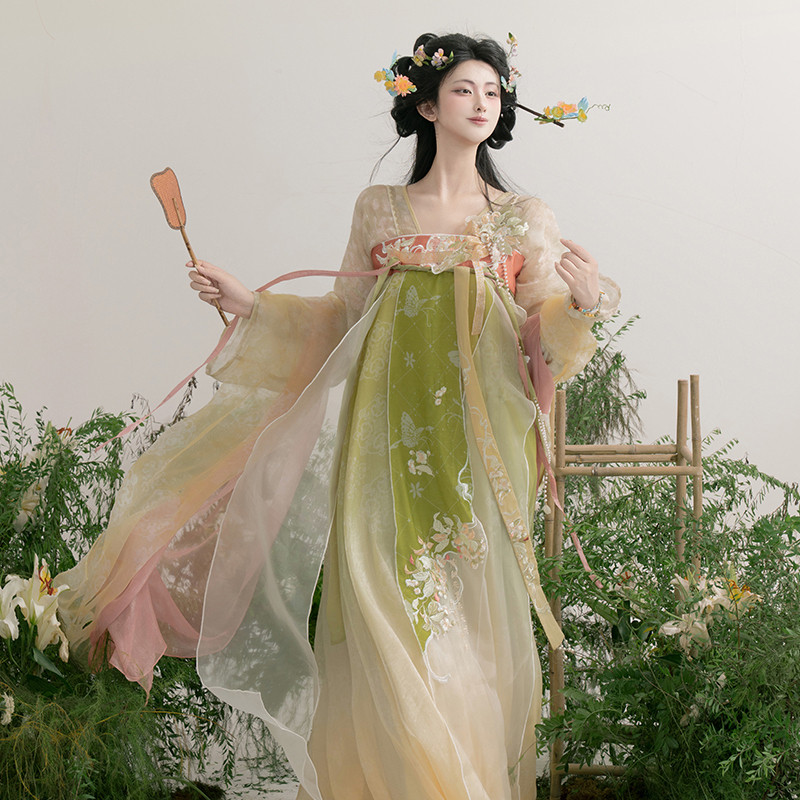 汉尚华莲17周年店庆款[梨满园]汉服女改良国风对襟衫齐胸裙套装,淘宝优惠券,粉丝福利购,淘宝优惠卷