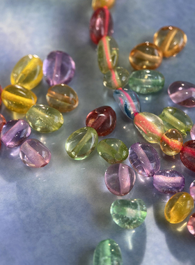 彩色爆花K9琉璃6*8mm随形珠手工diy串珠项链手链饰品配件材料S247