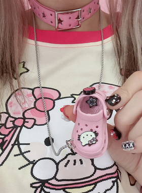 日系夏日小猫洞洞鞋长项链