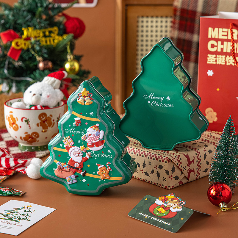 圣诞礼盒空马口铁罐子树形密储存物封高档小零食糖果饼干收纳点心,淘宝优惠券,粉丝福利购,淘宝优惠卷