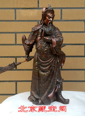 祥狮正版纯铜关公铜像古代历史名人像提刀关二爷人物雕塑