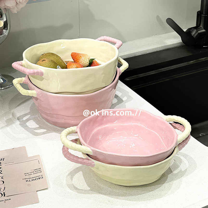 泡面碗带手柄陶瓷双耳汤碗大号家用麻辣烫碗吃螺蛳粉碗沙拉水果碗,淘宝优惠券,粉丝福利购,淘宝优惠卷