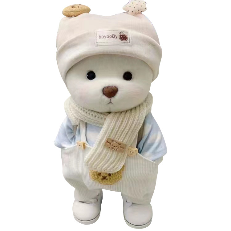 30cm莉娜熊玩偶小衣服网红鲨鱼帽背带裤套装泰迪熊娃衣手作换装女,淘宝优惠券,粉丝福利购,淘宝优惠卷