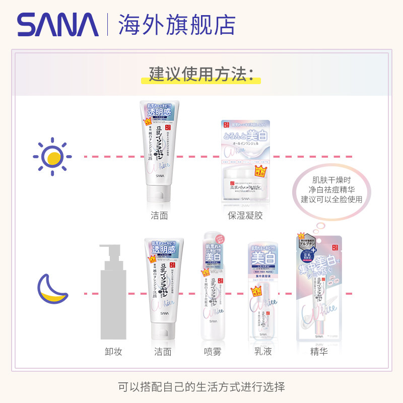 sana /莎娜新品豆乳净白温和洗面奶 sana海外洁面