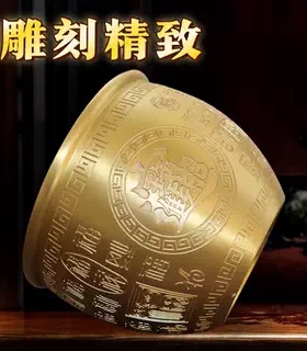黄铜百福缸聚宝盆招财摆件乔迁