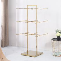 Stainless steel lingerie shelves Underpants Show Shelves Rose Gold Bra Titanium Gold Floor Type Two-sided Multilayer Mid Island Shelf