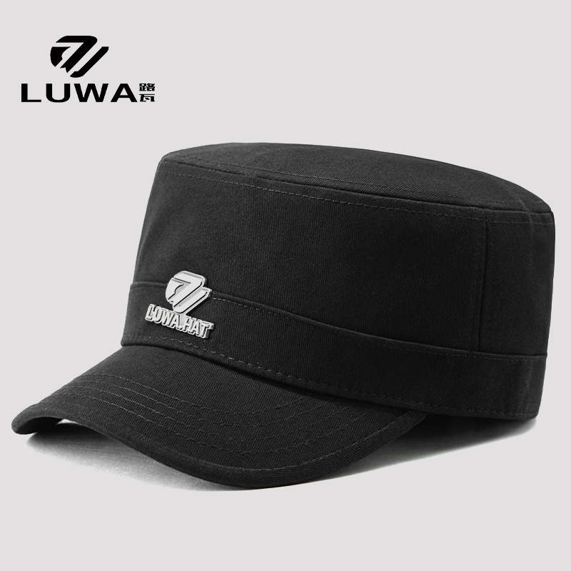 路瓦帽子男春秋时尚小头全封口平顶帽硬挺男士户外骑行潮流不露头 - 图0