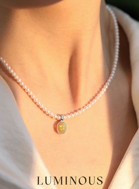 天然欧泊淡水baby珠原创气质复古