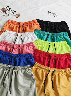 男休闲短裤糖果色五分裤沙滩裤