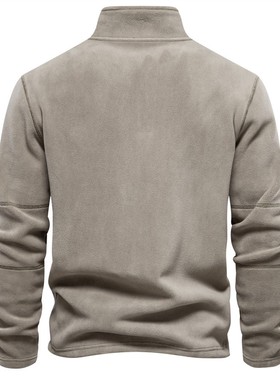 摇粒绒卫衣立领半拉链长袖男装