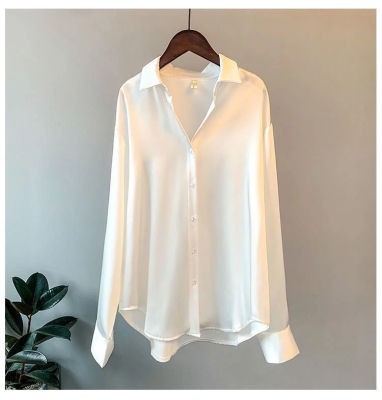 Spring 2021 Womens Clothing Silk Shirt Vintage Blouse Women - 图3