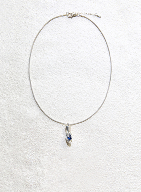 钻石雕花吊坠项链925银