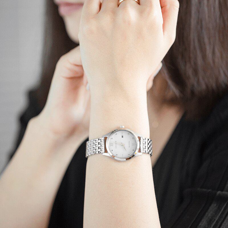 citizen女光动能时尚不锈钢钻轻奢 西铁城海外日韩腕表