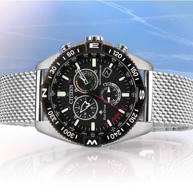 西铁城光动能蓝天使三代多局电波表多功能三眼轻奢手表CB5841 西铁城光动能蓝天使三代多局电波表多功能三眼轻奢手表CB5841