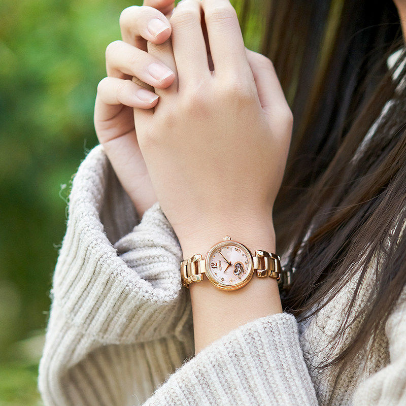 citizen官方正品玫瑰金紫藤花手表 西铁城海外日韩腕表