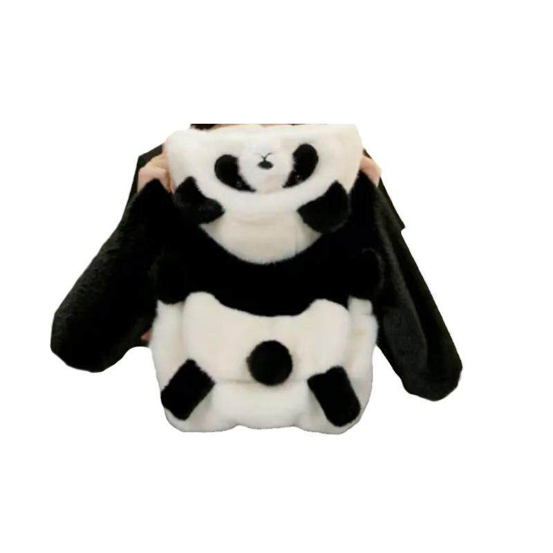 熊猫宝宝皮草外套2025新款可爱卡通儿童连帽加厚棉服加绒保暖冬装,淘宝优惠券,粉丝福利购,淘宝优惠卷