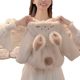 Girls' fur coat and plush sweater winter wear