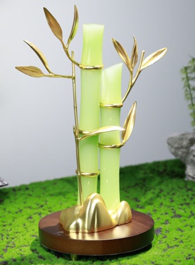 新中式节节高升玉石竹子摆件高级感轻奢客厅装饰送男领导礼物高端