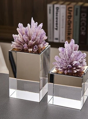 轻奢紫水晶花客厅家居高级感装饰
