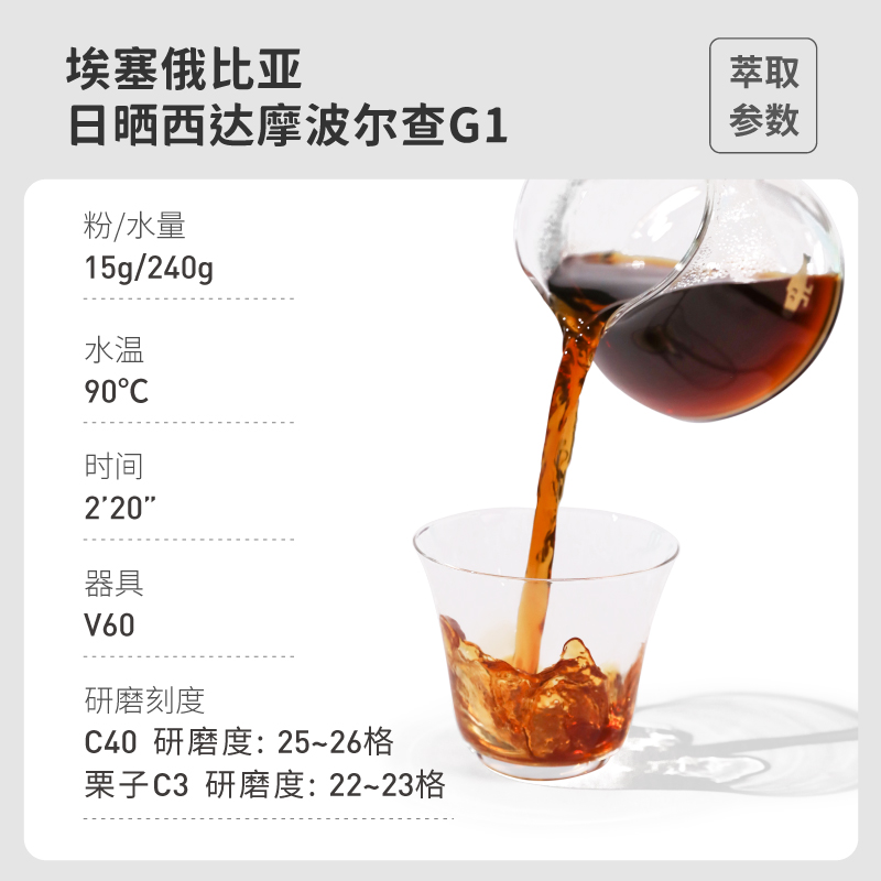 Fishercoffee啡舍 埃塞俄比亚日晒西达摩 精品浅烘手冲咖啡豆227g - 图2