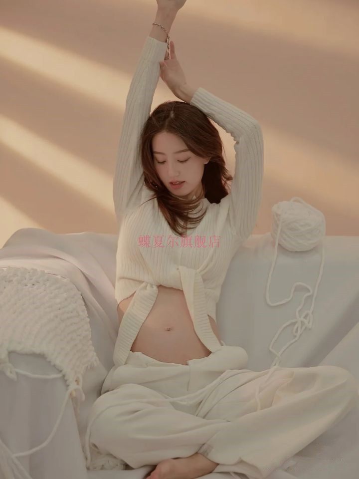 展会新款影楼孕妇分体针织居家妈咪 蝶夏尔影楼服装