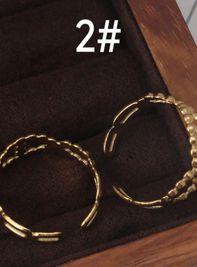 女款钛钢简约18k金色戒指