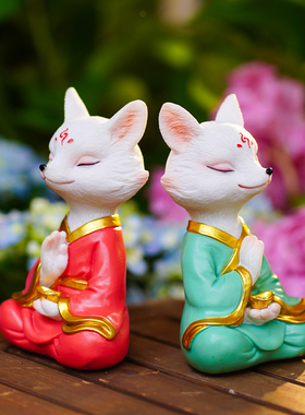 九尾狐多肉装饰摆件花盆造景