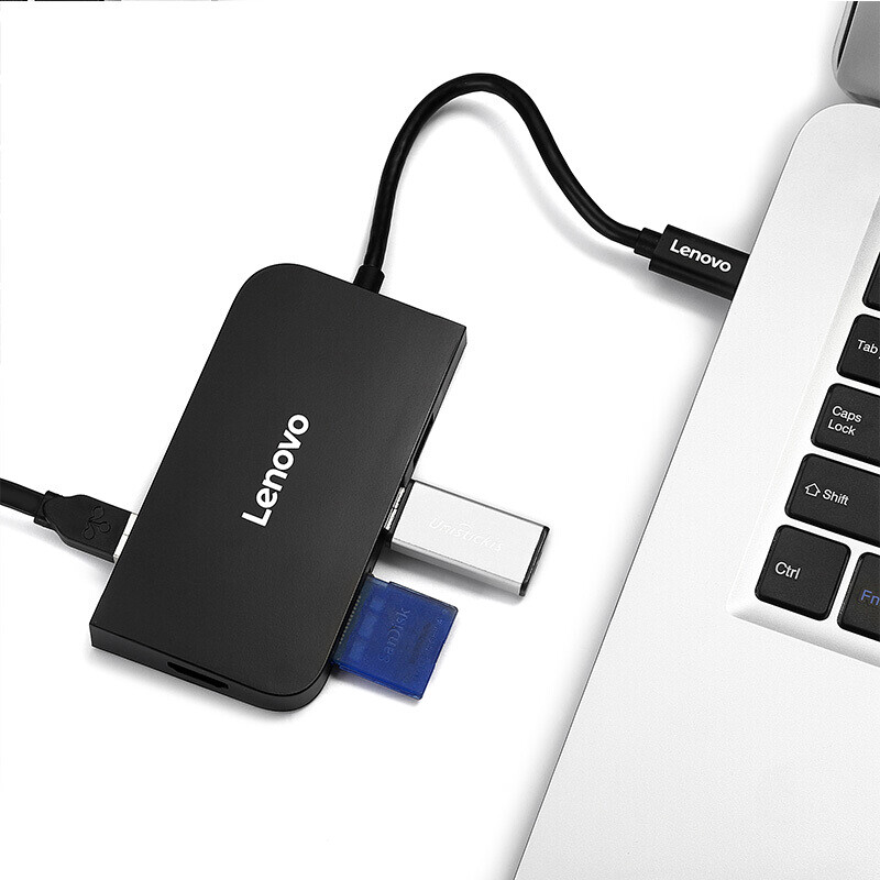 联想S707 Type-C扩展坞HDMI转接HUB集线器USB3.0分线SD千兆网口PD - 图1