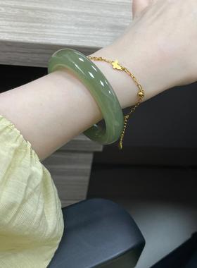 青梅煮雨和田玉平替玉镯女款