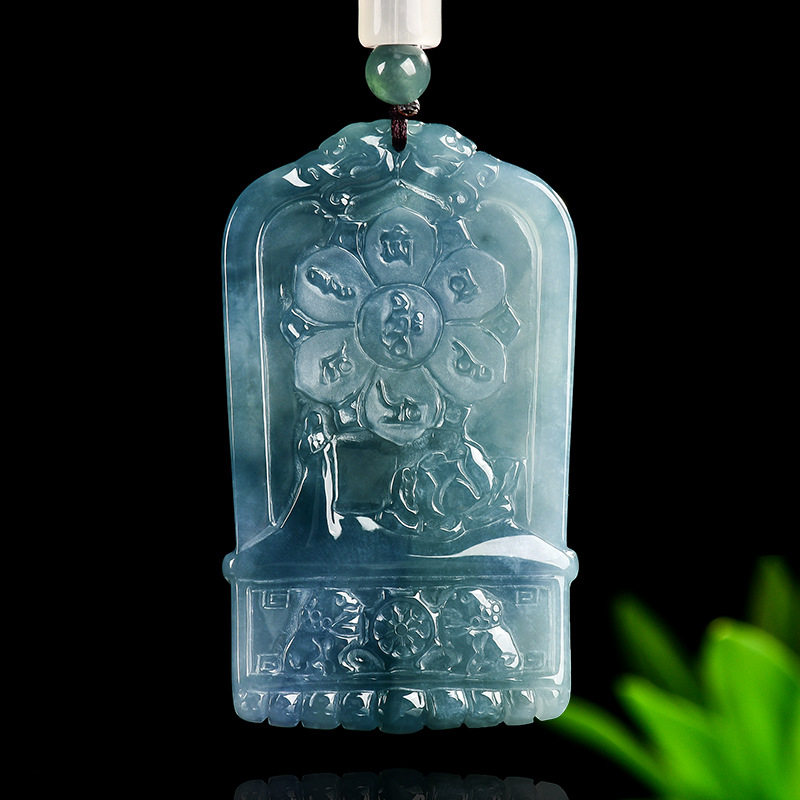 天然A货翡翠蓝水冰种大势至菩萨吊坠缅甸生肖马守护神本命佛男女,淘宝优惠券,粉丝福利购,淘宝优惠卷