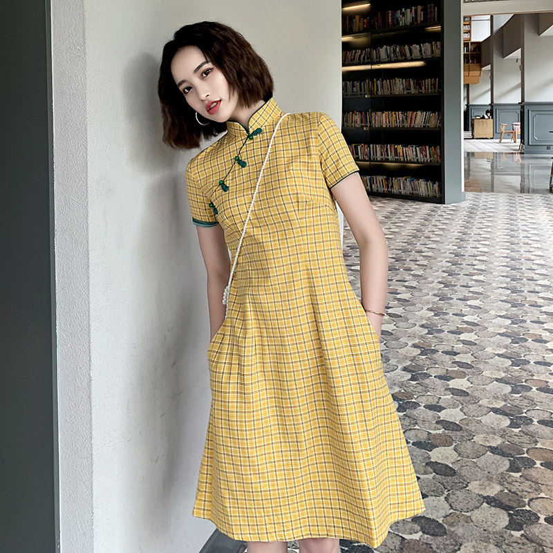 年轻款少女旗袍式2020年新款连衣裙 麦蓉旗袍