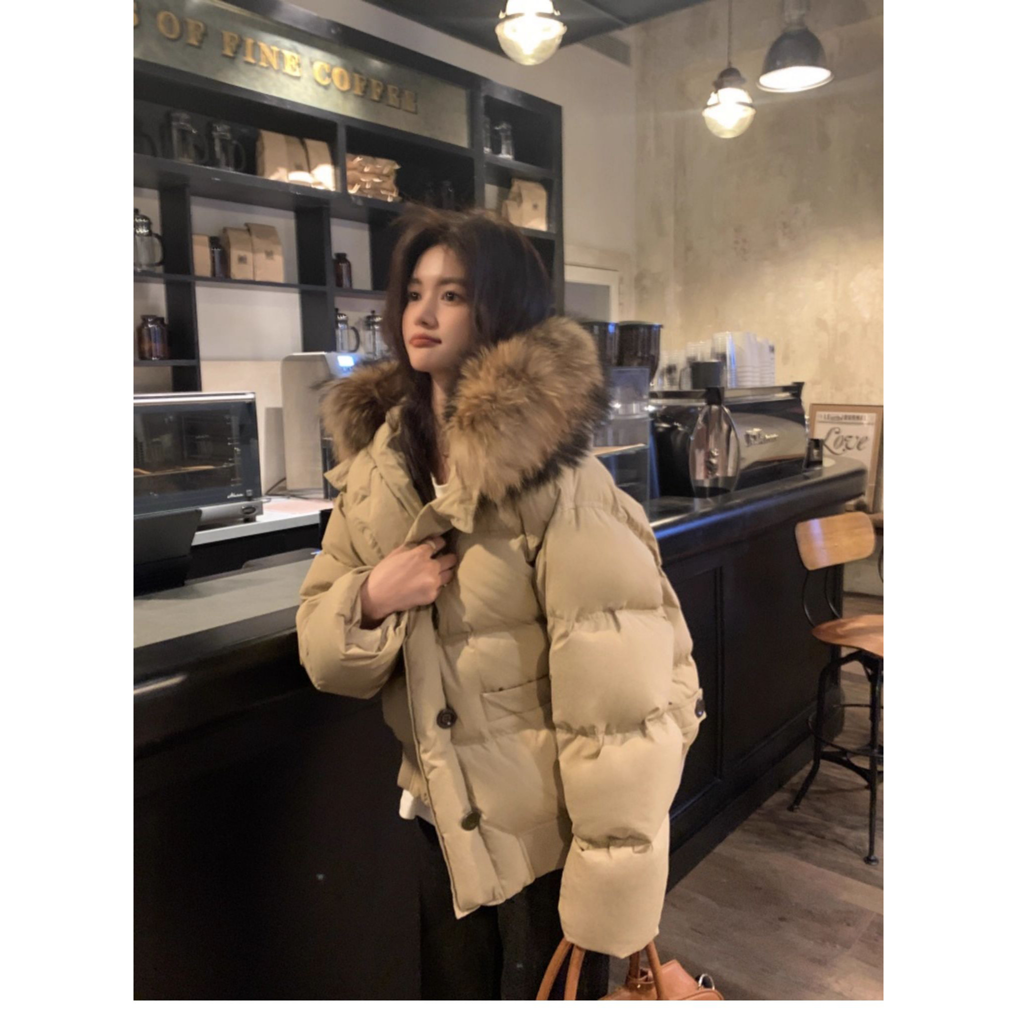 2025年冬季新款大毛领羽绒服女短款加厚面包服韩版小个子宽松外套,淘宝优惠券,粉丝福利购,淘宝优惠卷