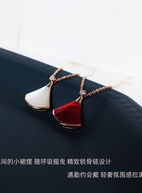 明星同款18K玫瑰金扇子项链