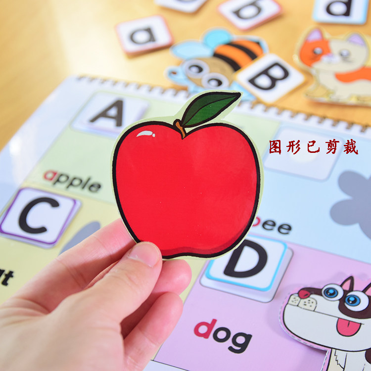 英语英文自然拼读26个字母卡片 闪卡安静书早教认知幼儿教师教具