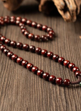 小叶紫檀吊坠挂绳 文玩翡翠玉石玉佩黄金玉坠挂脖项链绳男女