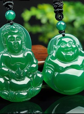 天然玛瑙玉髓翡翠冰种a玉佛观音如意佛公葫芦笑佛平安扣吊坠男女