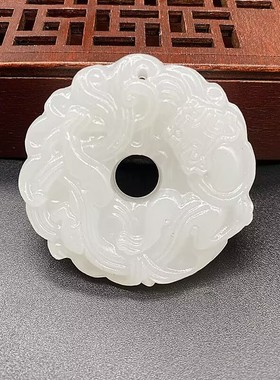 天然玉青白玉貔貅玉佩吊坠男女款颈饰挂件项链招财玉貔貅挂饰挂坠