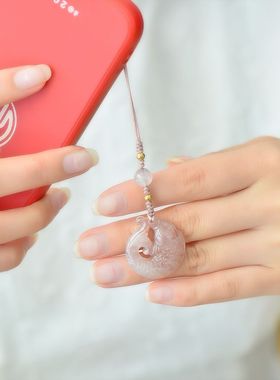 金丝玉金钱鱼玉佩年年有鱼玉吊坠颈饰挂件鱼跃龙门吊坠国风佩锦鲤