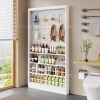 Perforated board storage rack, floor-standing bookcase, narrow cabinet, wall gap storage rack, metal ultra-thin children's picture book rack