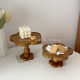 Ins retro flower log high-leg dining plate