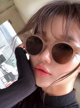 复古新款奶白色茶色女情侣墨镜