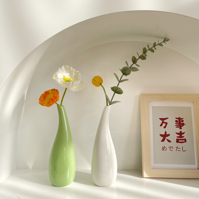 ins北欧陶瓷花瓶干花插花花瓶客厅餐桌家居装饰品摆件拍照道具